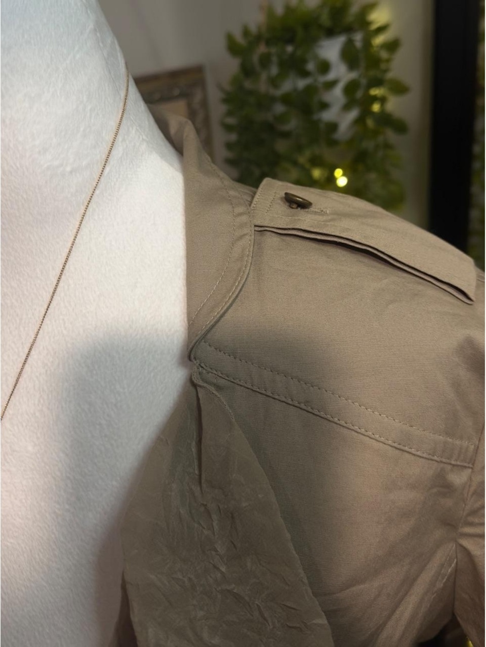 Taupe Utility Ruffle Dress - Picture 5 of 8